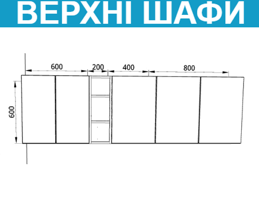 Купити онлайн: Модульна Кухня Збірна, Стиль Комфорт, довжина 2,0 м Біла зі стільницею